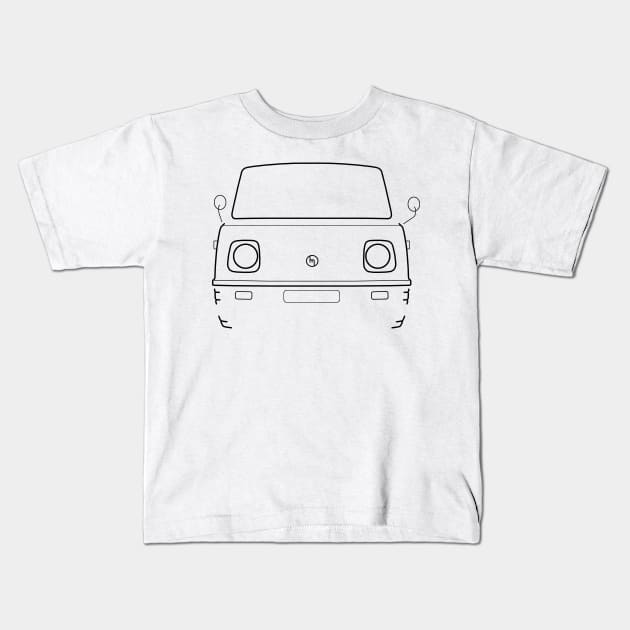 Classic first generation Bongo van black outline graphic Kids T-Shirt by soitwouldseem